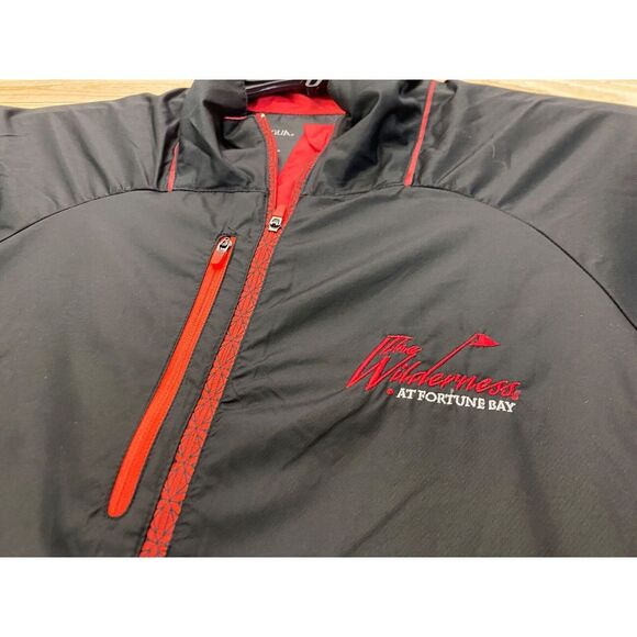 Antigua Jacket Womens Large Black Zip Windbreaker Golf Wilderness Fortune Bay - Picture 5 of 15